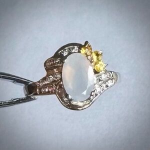 NATURAL White Blue CHALCEDONY Oval 9x6mm Sapphire RING Sterling Silver 925 7.5